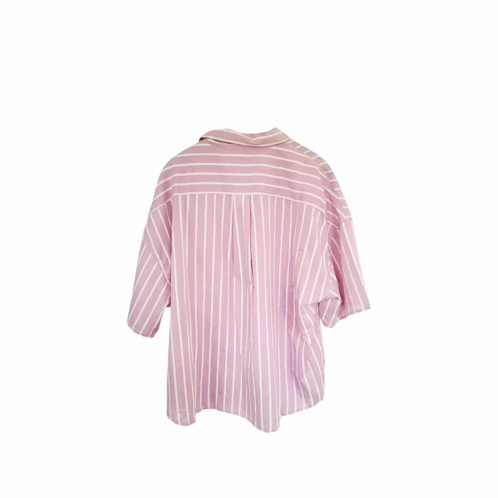 NWT Paper Heart Pink & White Striped Oversized Blouse Sz 10 - Picture 3 of 6